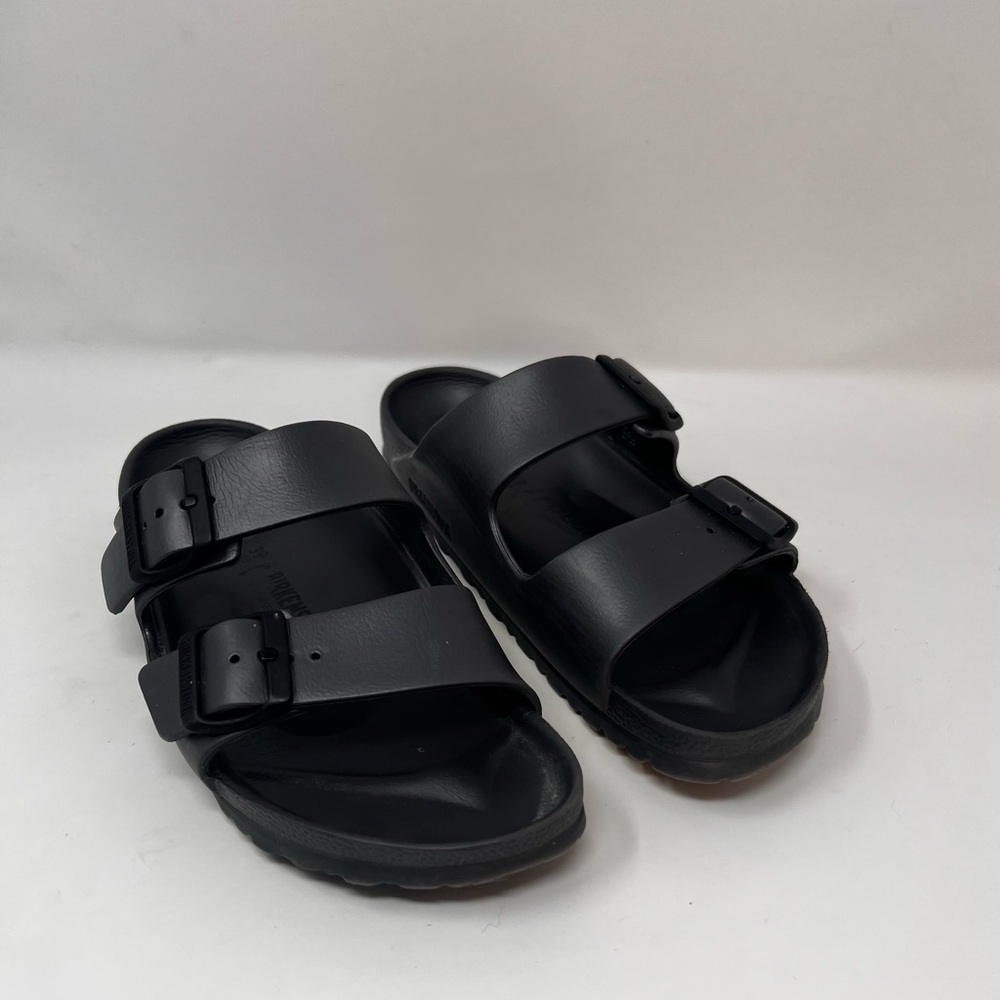 Birkenstock Unisex Arizona Eva Sandals Silver Off Black Dark Gray Color Size 39 - Picture 2 of 12